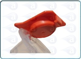 Syringe barrel end cap seal snap on