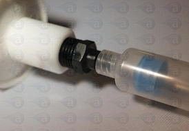 Syringe filling from 310ml to luer lock barrel. Also using part TSD931-296