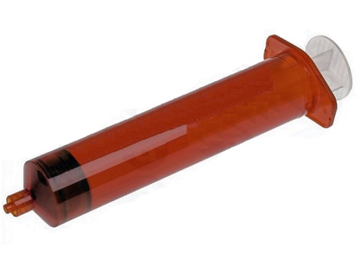 Amber syringe luer lock adhesive dispensing