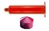 Syringe barrel amber red piston kit